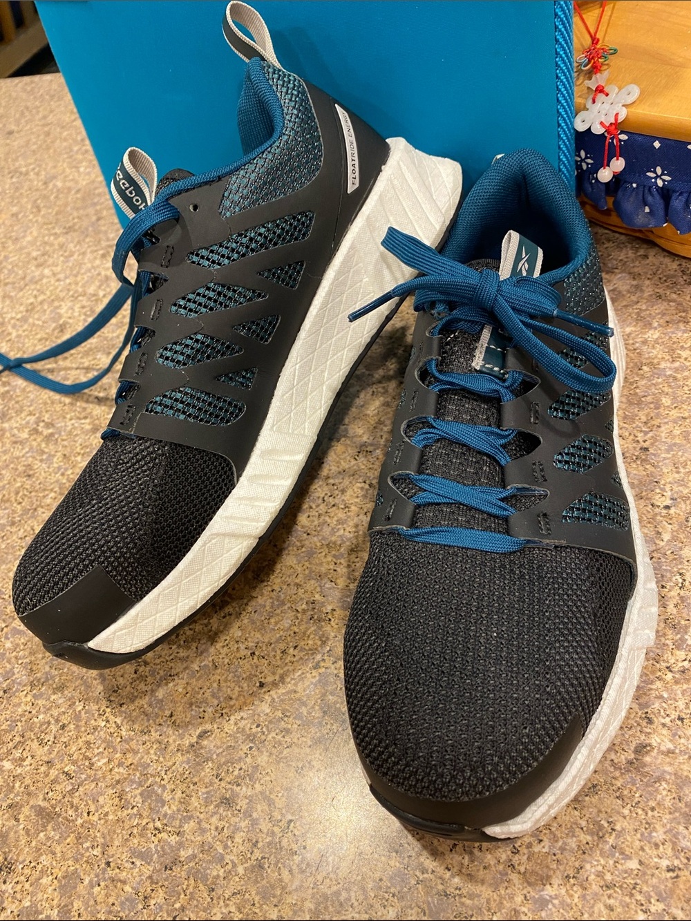 Reebok Fusion Flexweave Work - RB314 Athletic Work Shoe  7.5 WIDE Teal Black